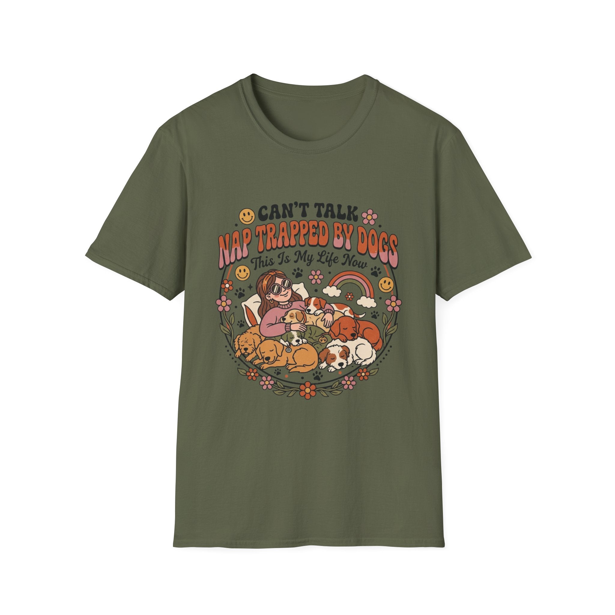 Can't Talk, Nap Trapped By Dogs T-Shirt
