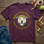 Beware of the Pitbull in Maroon funny pitbull lover tee - Paws & Reflect Shop