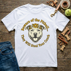 Beware of the Pitbull in White funny pitbull lover tee - Paws & Reflect Shop