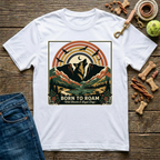 Born to Roam in White adventure dog mom t-shirt - Paws & Reflect Shop