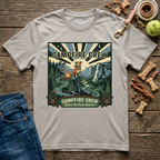 Campfire Crew in Ice Grey outdoor dog lover t-shirt - Paws & Reflect Shop