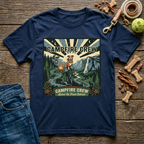 Campfire Crew in Navy outdoor dog lover t-shirt - Paws & Reflect Shop