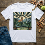 Campfire Crew in White outdoor dog lover t-shirt - Paws & Reflect Shop