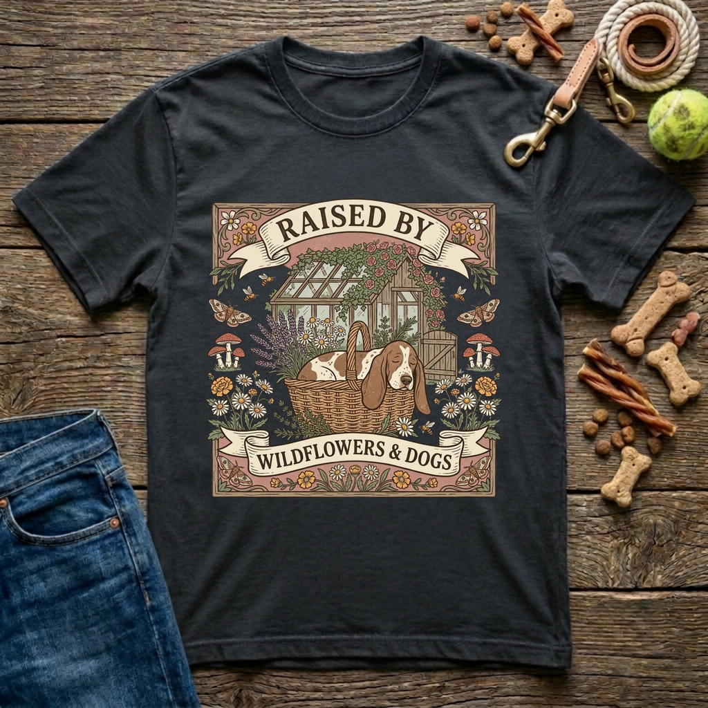 Raised By Wildflowers & Dogs T-Shirt
