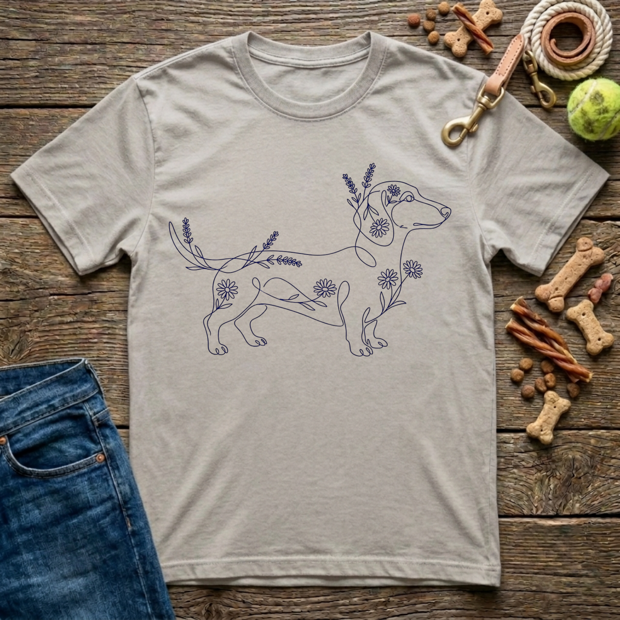 Floral Dachshund T-Shirt