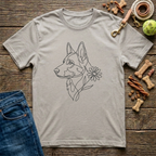 Floral German Shepherd T-Shirt