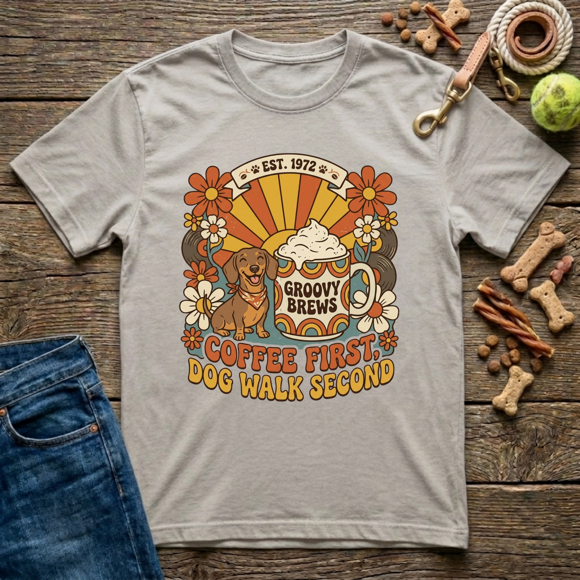 Coffee First, Dog Walks Second T-Shirt