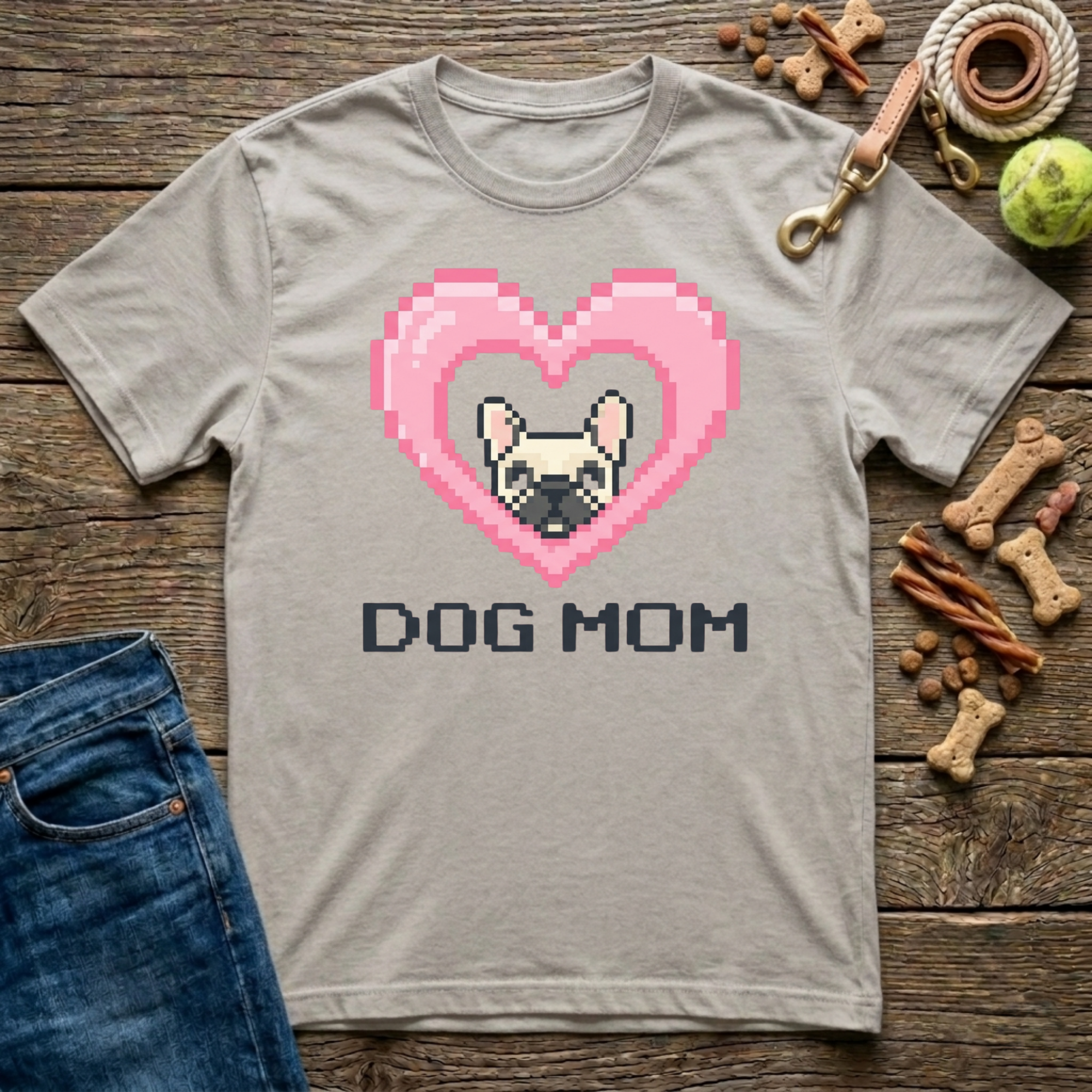 8-Bit Dog Mom T-Shirt