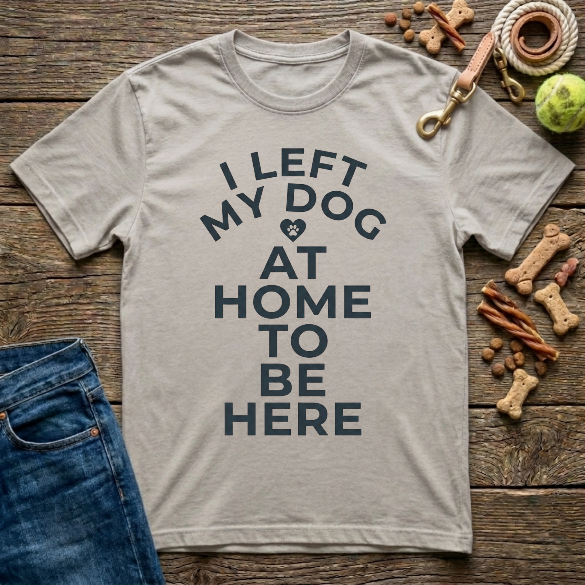 I Left My Dog At Home To Be Here T-Shirt