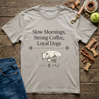 Slow Mornings, Strong Coffee, Loyal Dogs T-Shirt
