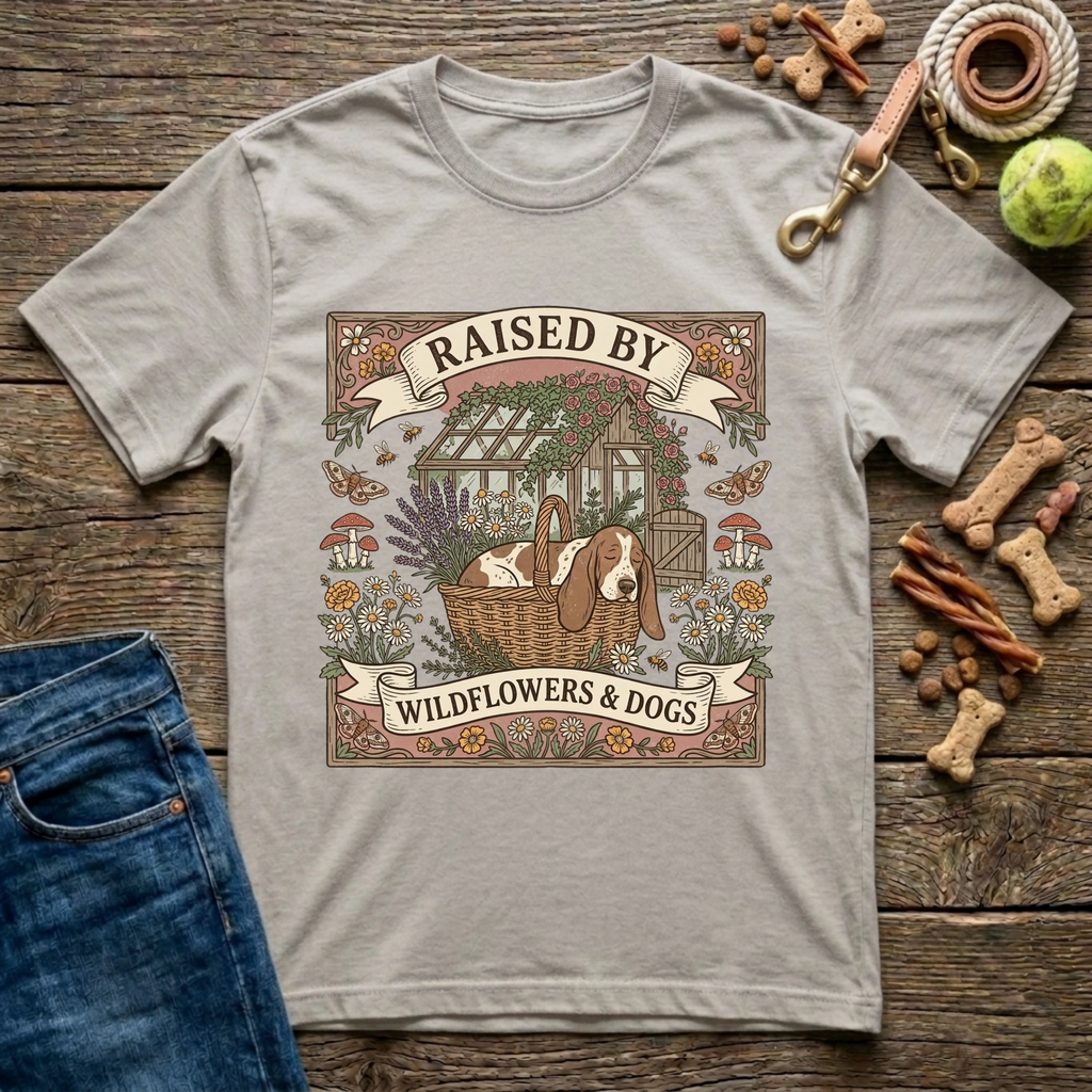 Raised By Wildflowers & Dogs T-Shirt