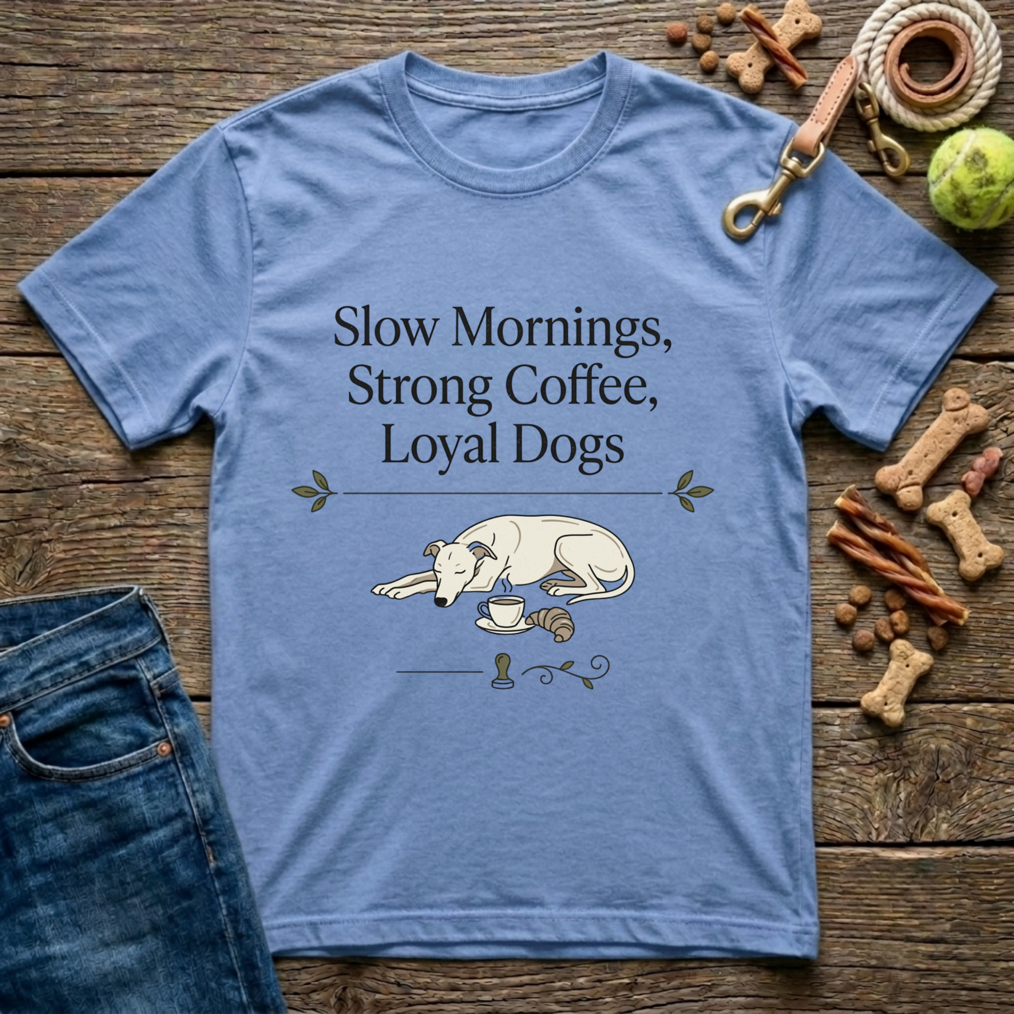 Slow Mornings, Strong Coffee, Loyal Dogs T-Shirt