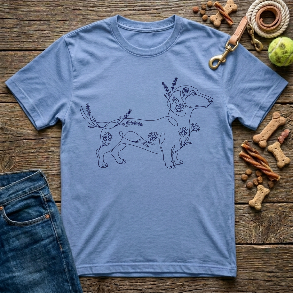 Floral Dachshund T-Shirt