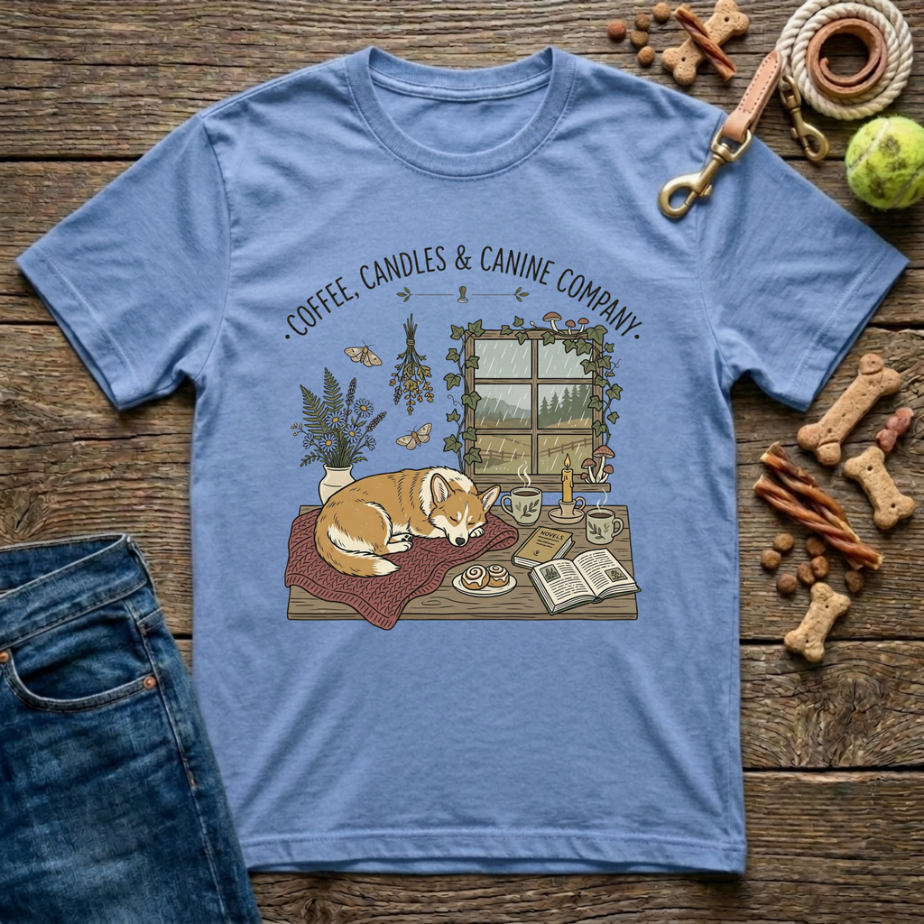 Coffee, Candles, & Canines T-Shirt