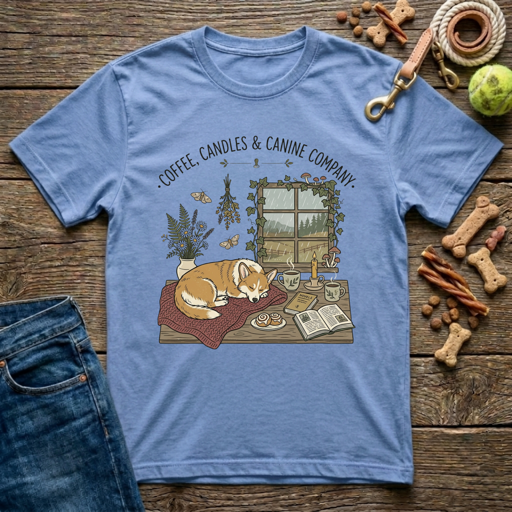 Coffee, Candles, & Canines T-Shirt