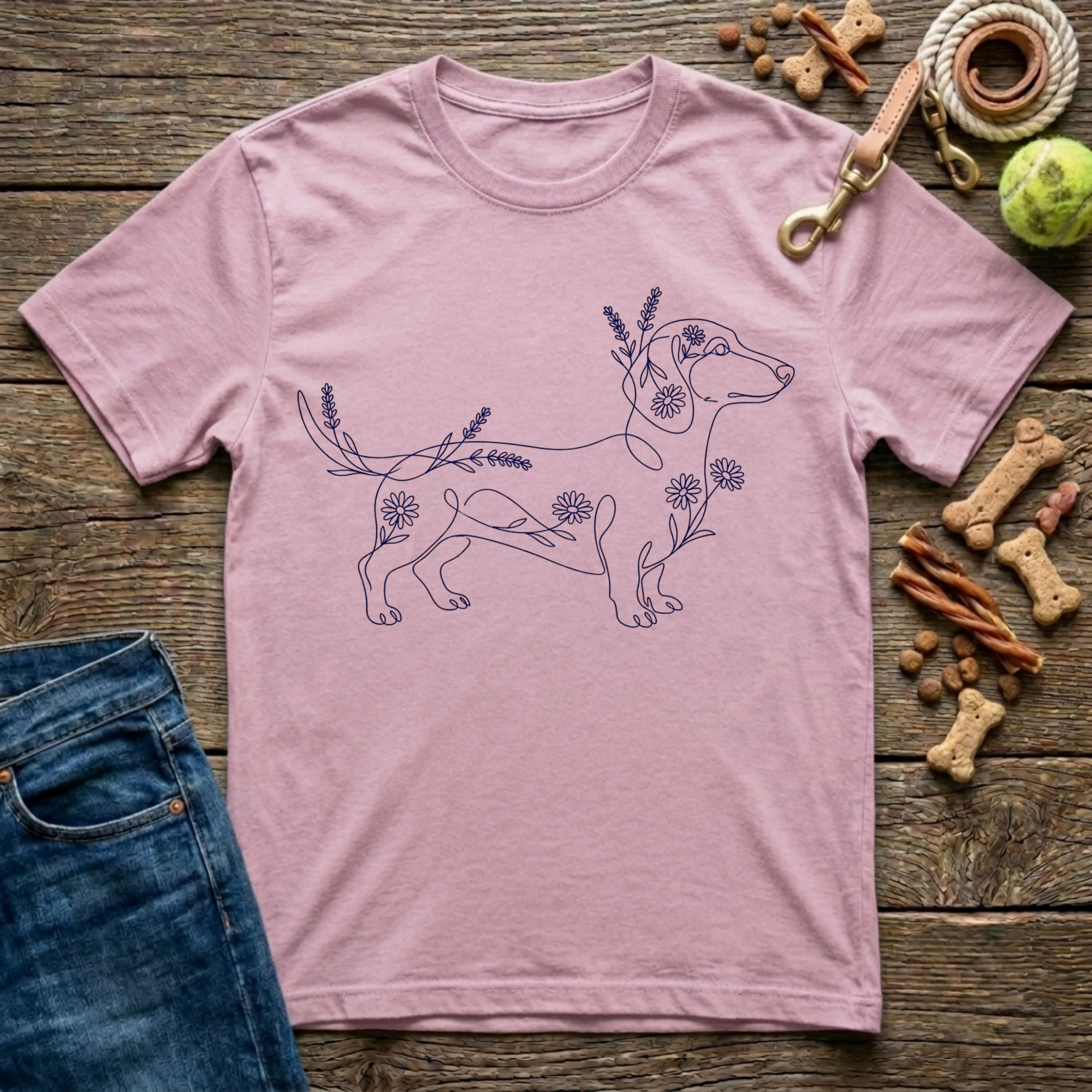 Floral Dachshund T-Shirt