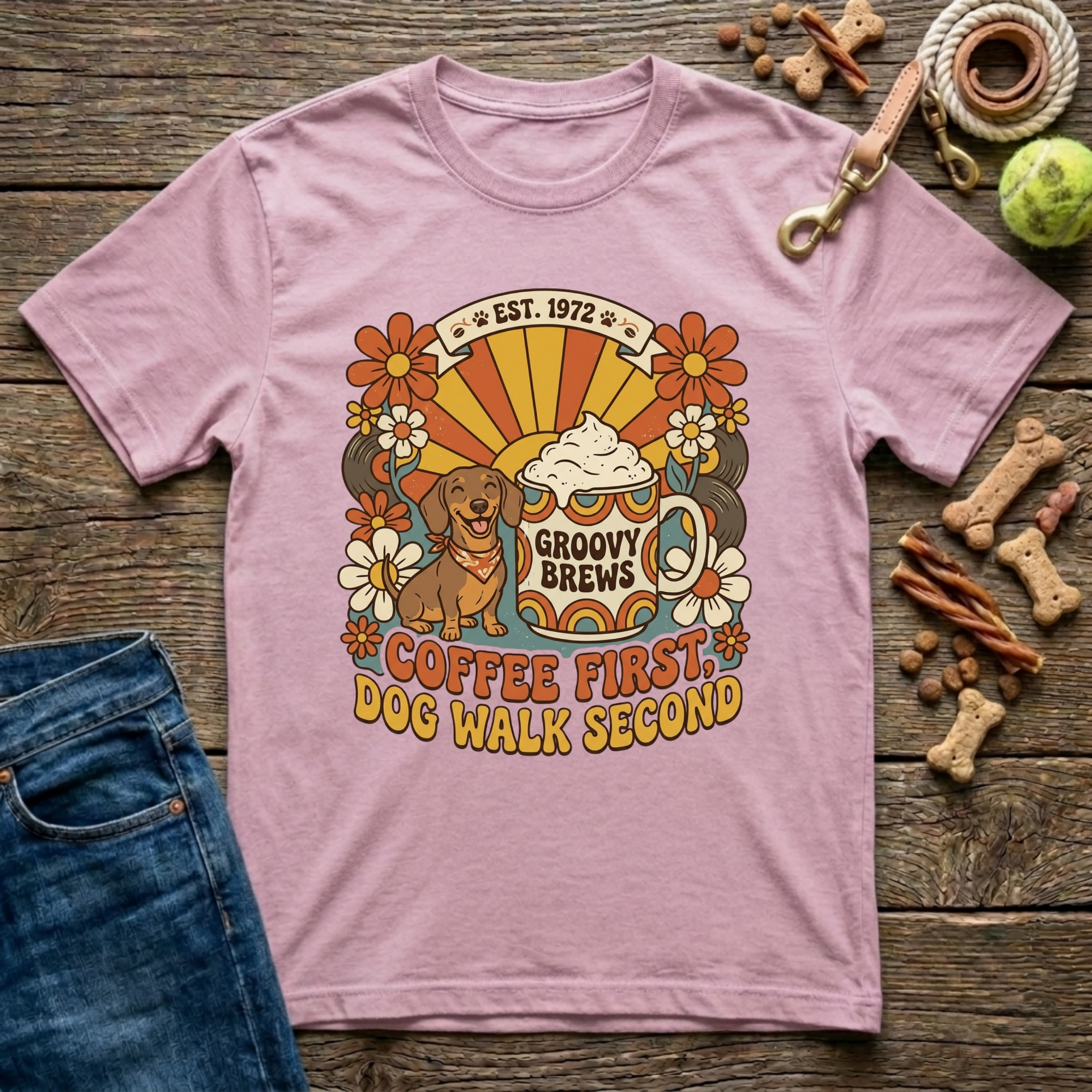 Coffee First, Dog Walks Second T-Shirt
