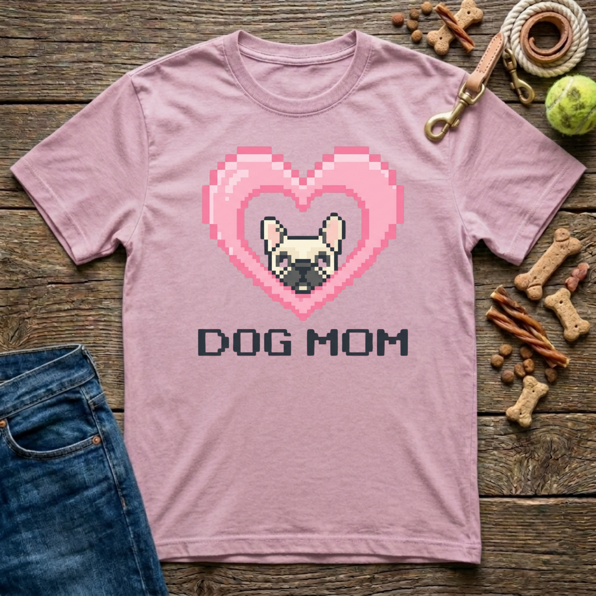 8-Bit Dog Mom T-Shirt