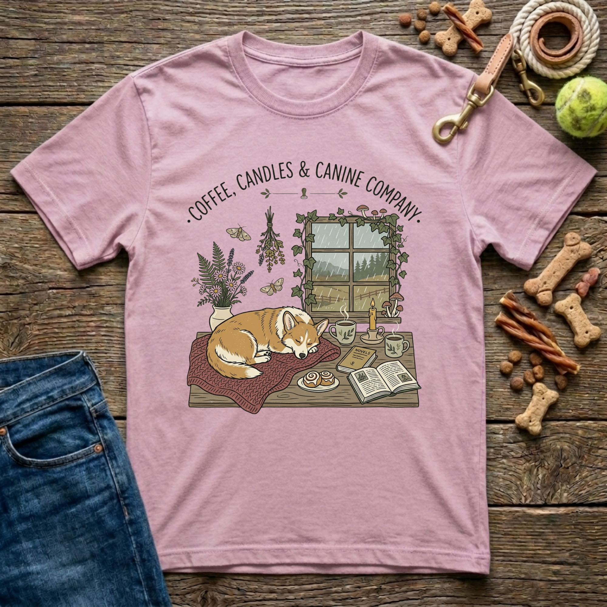 Coffee, Candles, & Canines T-Shirt