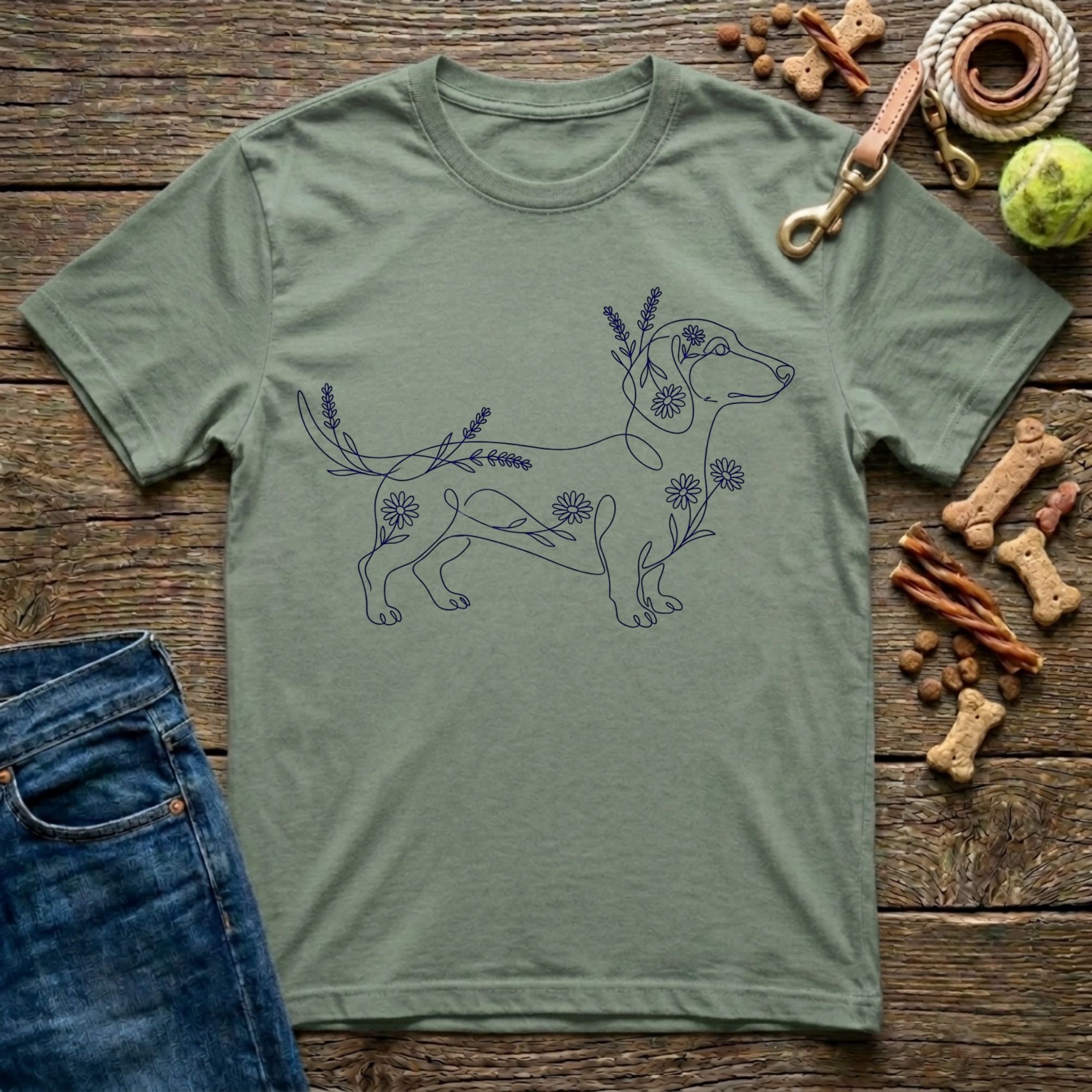 Floral Dachshund T-Shirt