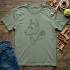 Floral German Shepherd T-Shirt