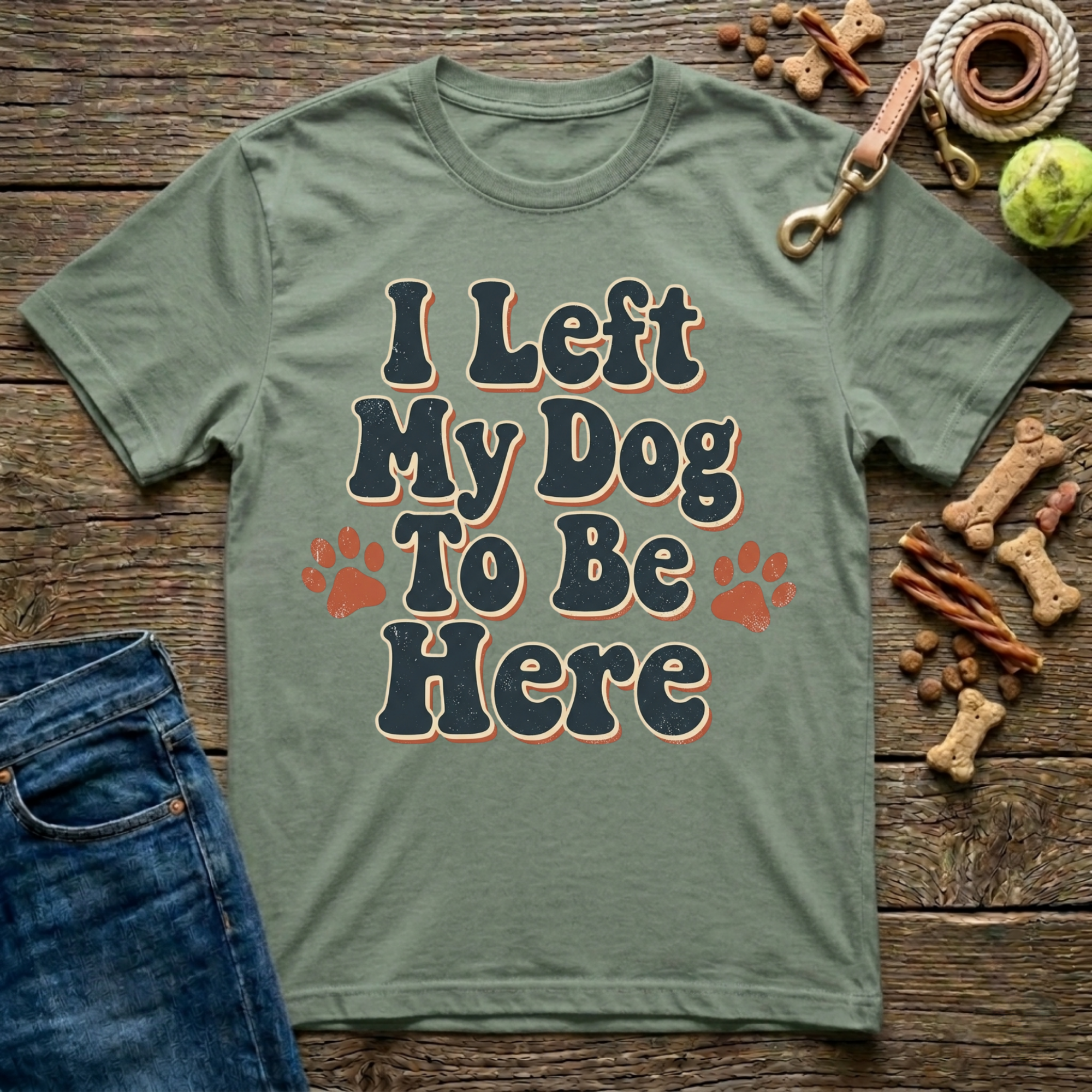 I Left My Dog To Be Here T-Shirt