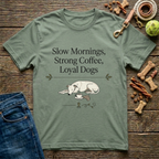 Slow Mornings, Strong Coffee, Loyal Dogs T-Shirt