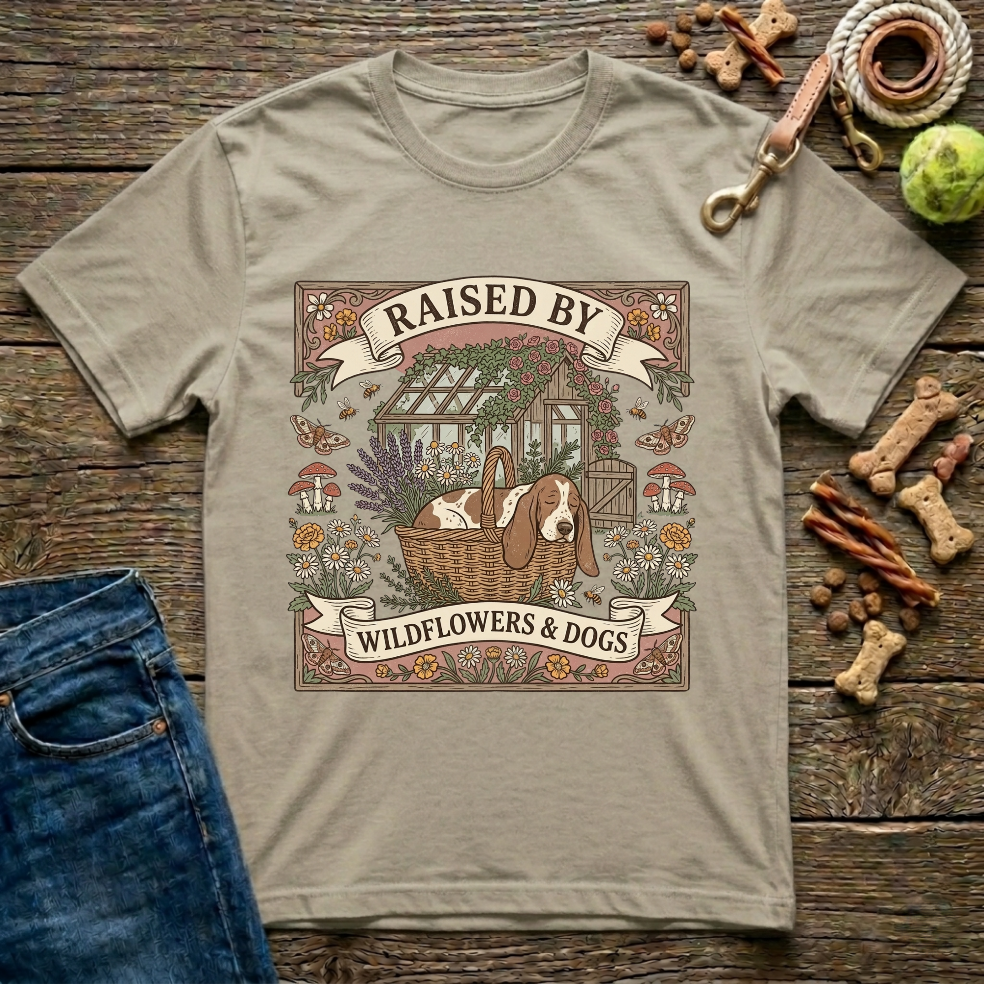 Raised By Wildflowers & Dogs T-Shirt