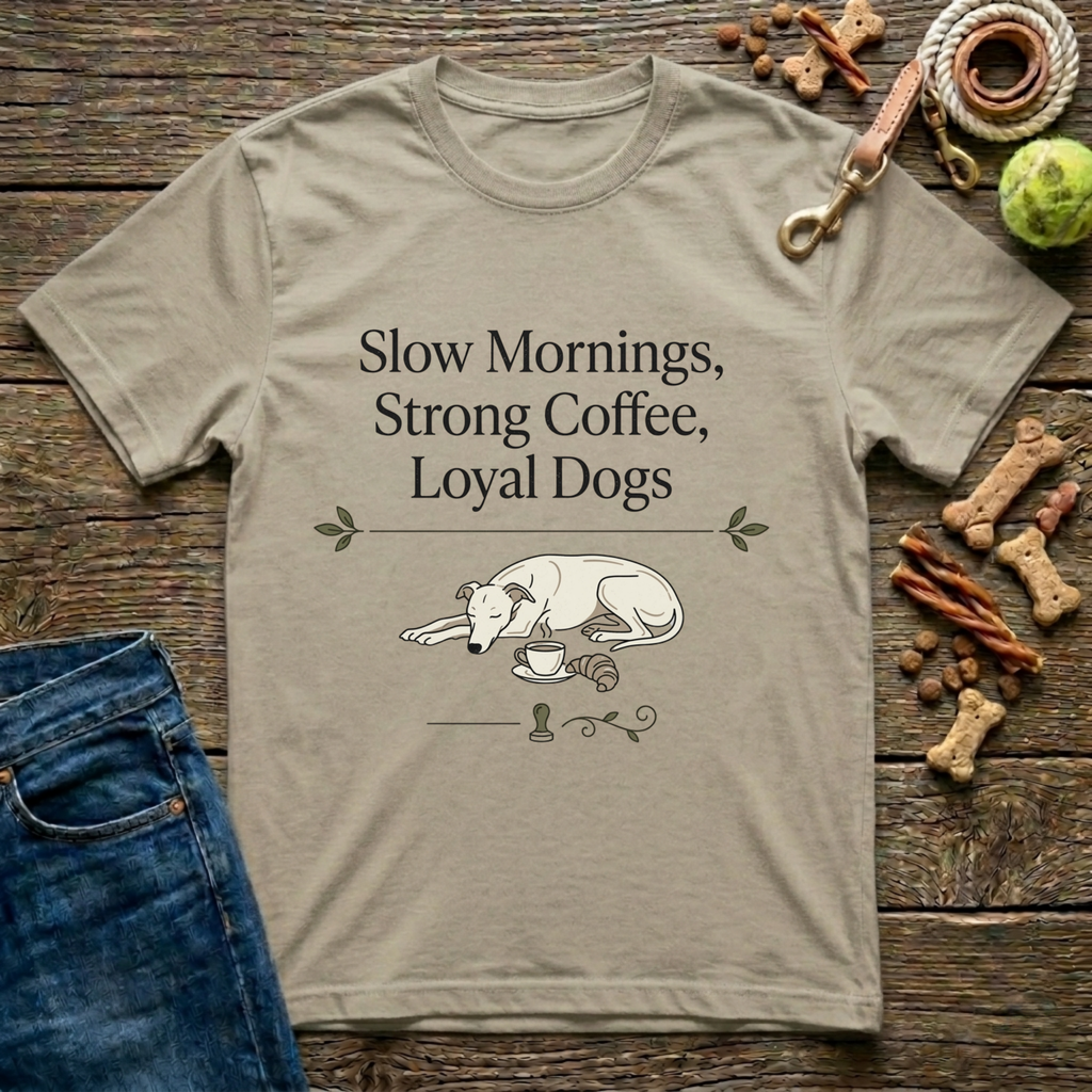 Slow Mornings, Strong Coffee, Loyal Dogs T-Shirt