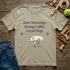 Slow Mornings, Strong Coffee, Loyal Dogs T-Shirt