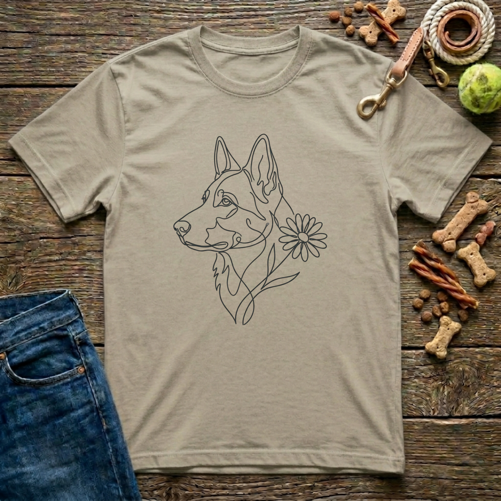 Floral German Shepherd T-Shirt