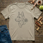 Floral German Shepherd T-Shirt