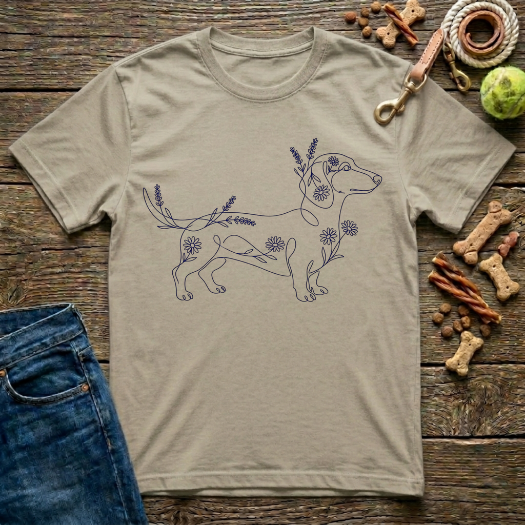 Floral Dachshund T-Shirt