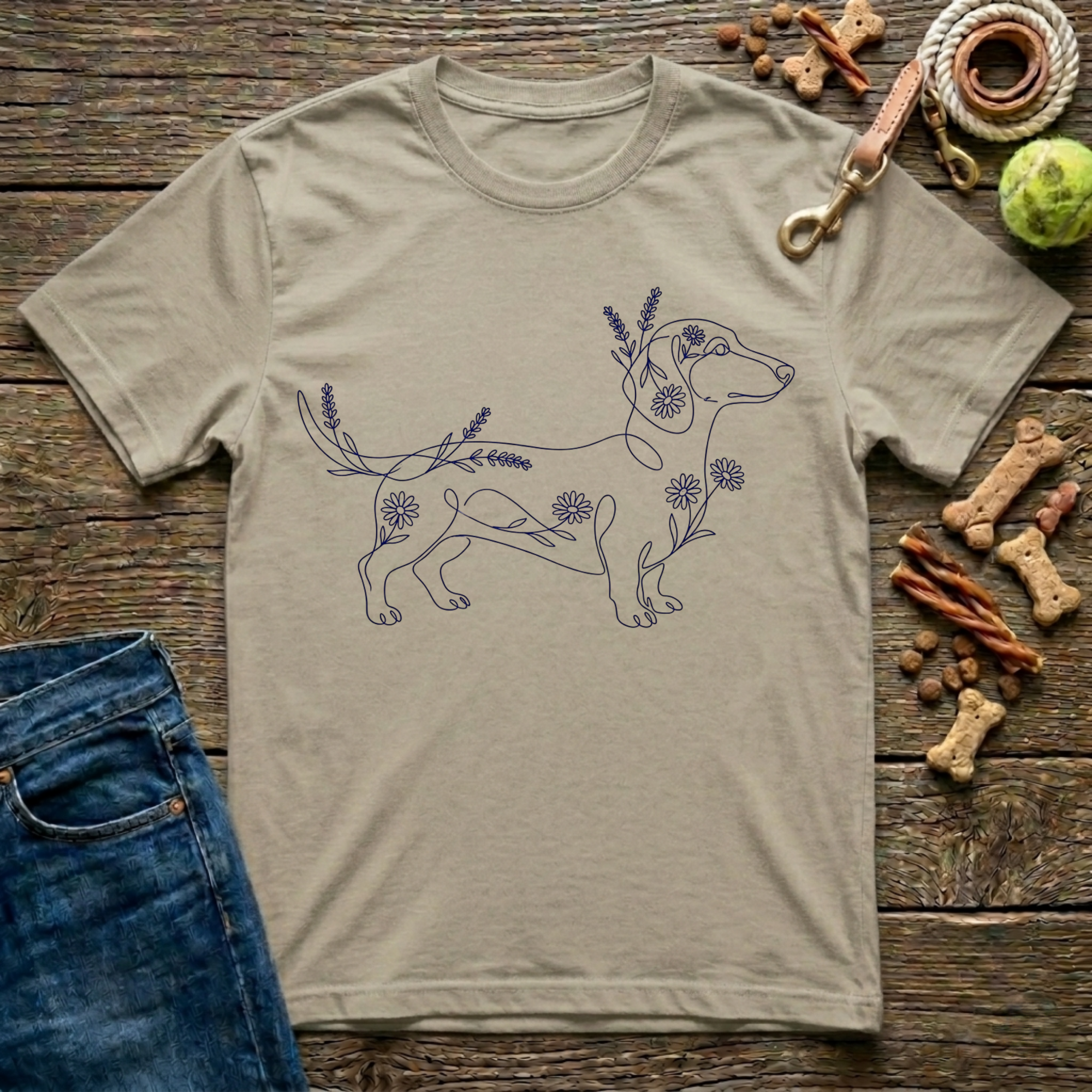 Floral Dachshund T-Shirt