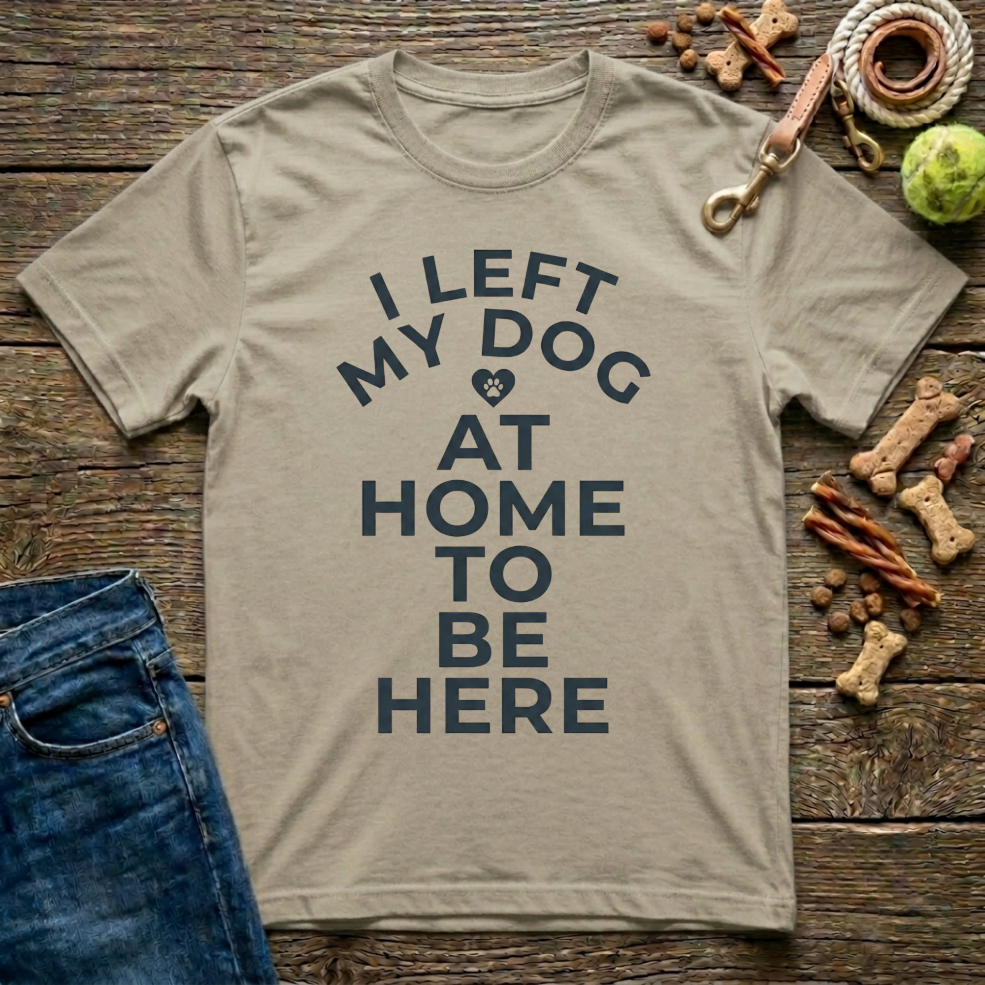 I Left My Dog At Home To Be Here T-Shirt