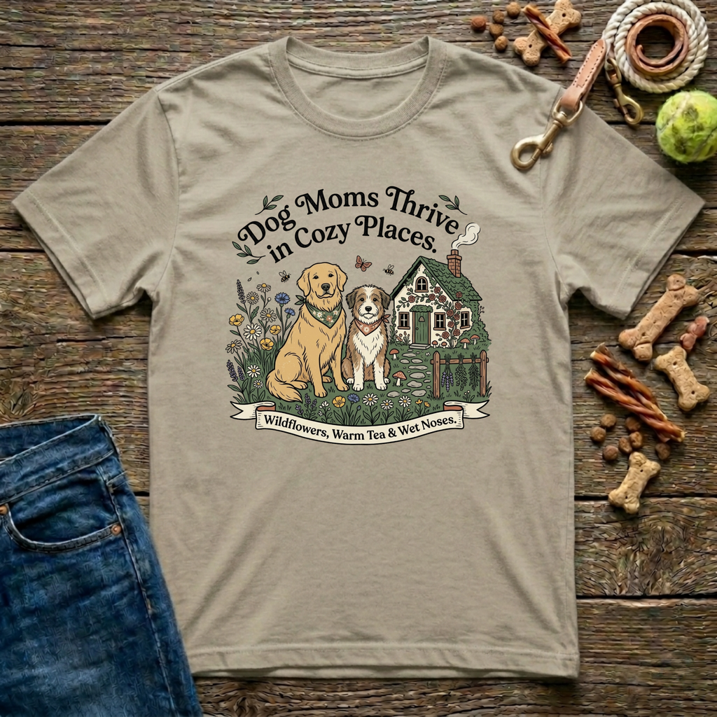 Dog Moms Thrive in Cozy Places T-Shirt