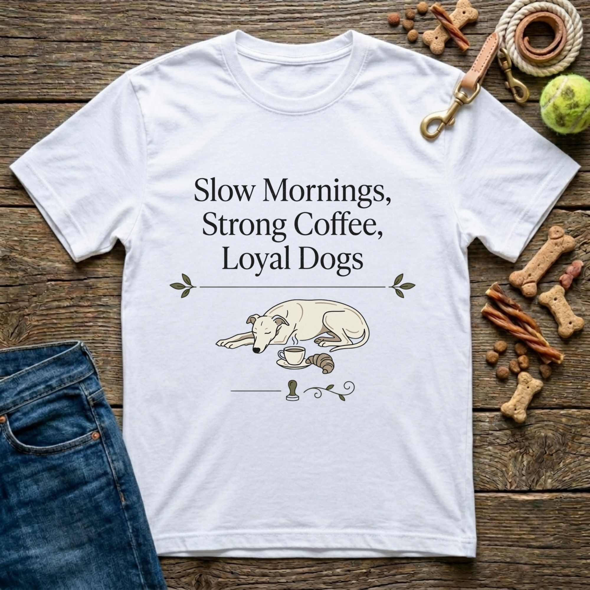 Slow Mornings, Strong Coffee, Loyal Dogs T-Shirt