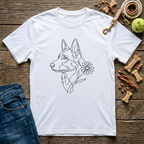 Floral German Shepherd T-Shirt