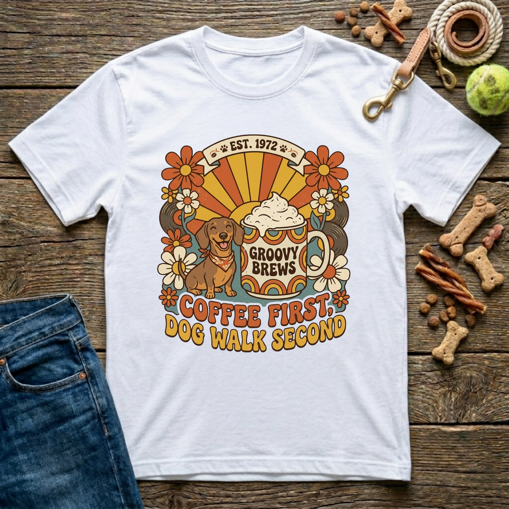 Coffee First, Dog Walks Second T-Shirt