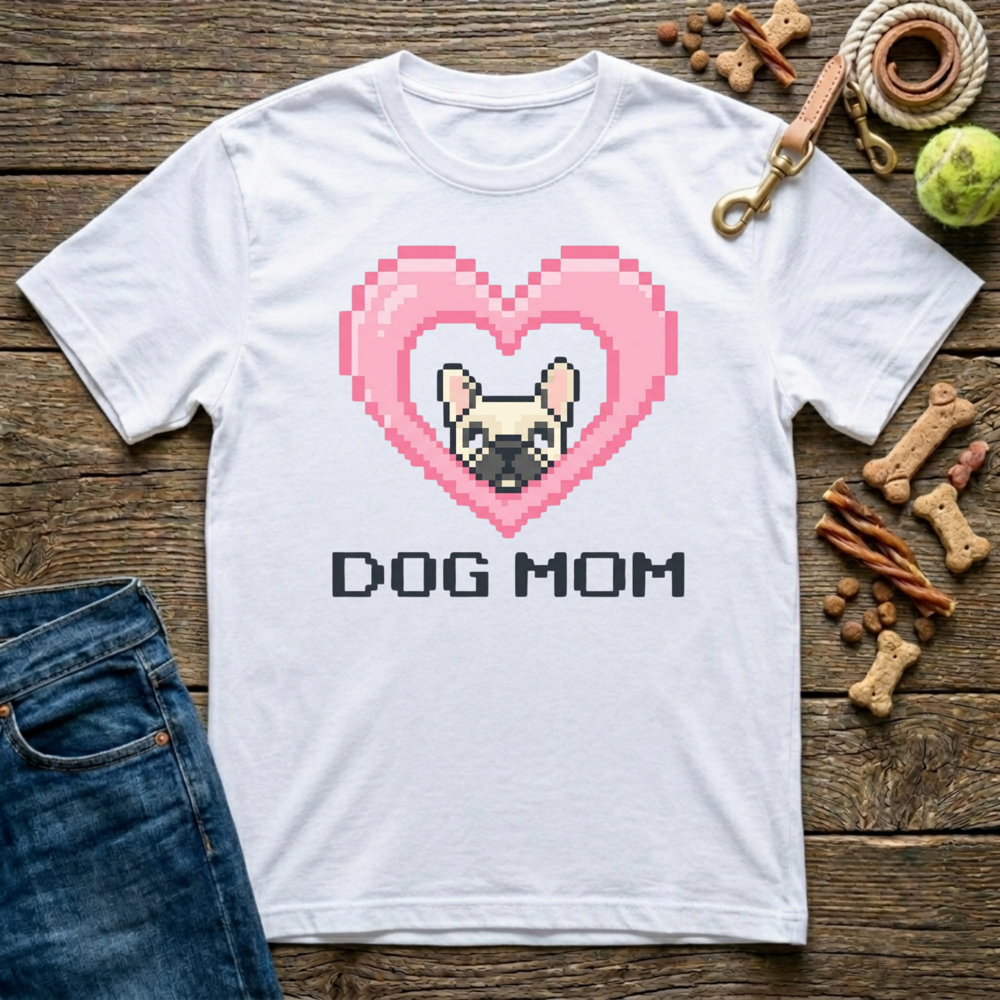 8-Bit Dog Mom T-Shirt