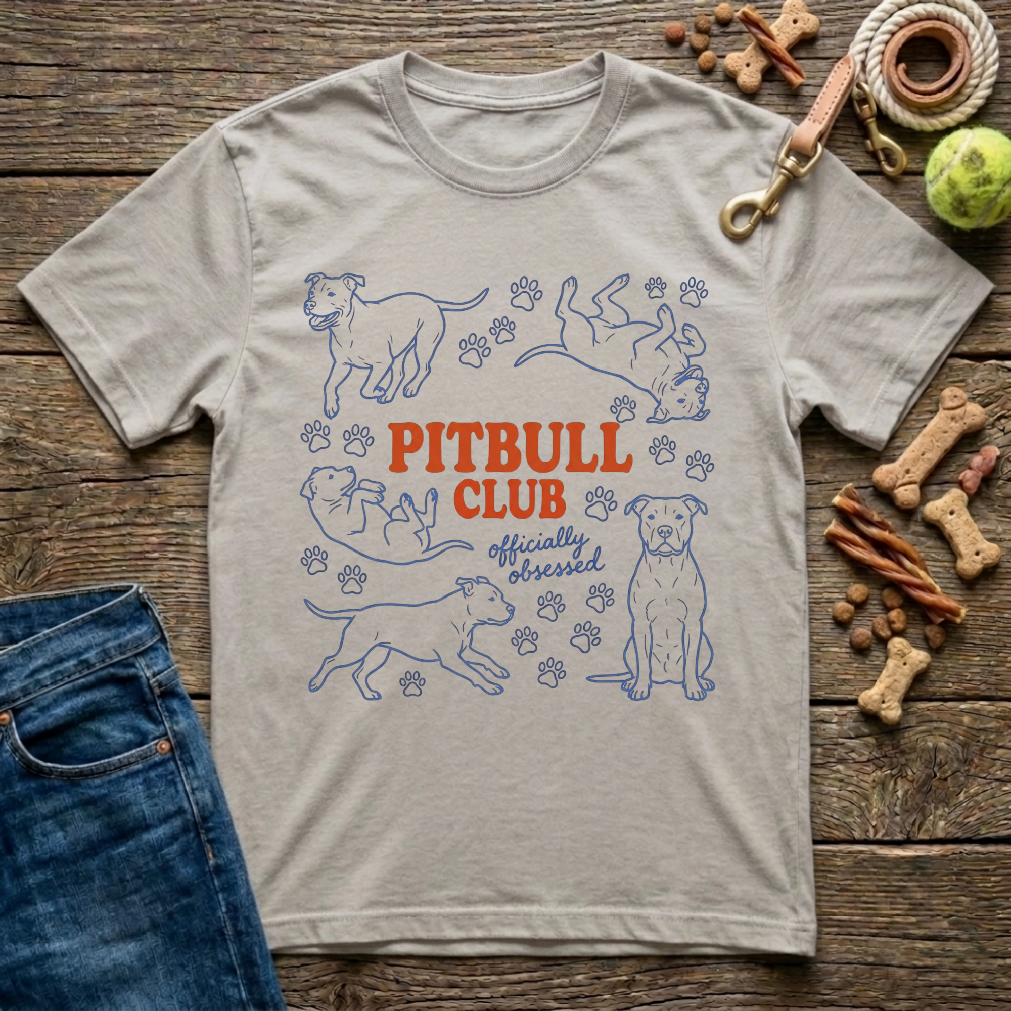 Pitbull Club officially obsessed pitbull lover graphic tee in Ice Grey — Paws & Reflect