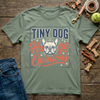 Tiny Dog Huge Opinions Frenchie graphic tee in military Green — Paws & Reflect"