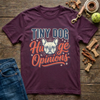 Tiny Dog Huge Opinions Frenchie graphic tee in maroon — Paws & Reflect"