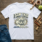 I Saw That And I'm Judging You Frenchie graphic tee in white — Paws & Reflect