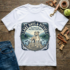 Lake Days and Pitties Early Mornings Wet Paws Good Days Pitbull graphic tee in white — Paws & Reflect