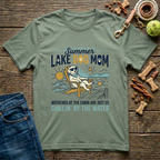 Summer Lake Dog Mom graphic tee in military green — Paws & Reflect
