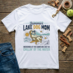 Summer Lake Dog Mom graphic tee in white — Paws & Reflect