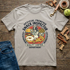 Official Frenchie Snack Inspector Quality Control Department graphic tee in ice grey — Paws & Reflect
