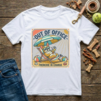 Out of Office Frenchie in Charge French Bulldog graphic tee in white — Paws & Reflect