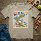 Out of Office Frenchie in Charge French Bulldog graphic tee in sand — Paws & Reflect